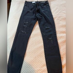 GAP 1969 Always skinny high rise black jeans size 26r